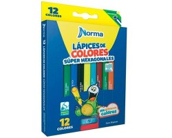 LAPIZ DE COLOR HEXAGONAL SUPER 12PZ