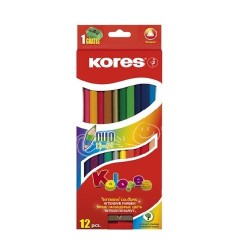 LAPIZ DE COLOR TRIANGULAR DUO 12PZ + SACAPUNTAS