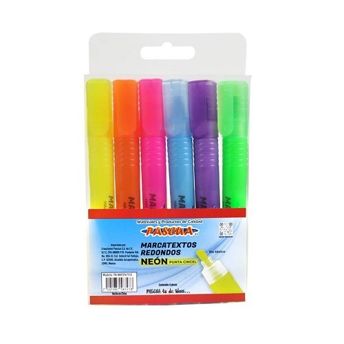 MARCATEXTOS REDONDOS NEON 6PZ