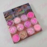 Decoración GLITTER,AZUCAR Y FIGURA GEOMETRICA para uñas 12 piezas de 1/8 por paquete, (Sin estuche) surtido KLZ-YY169(Oferta)