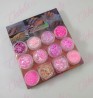 Decoración GLITTER,AZUCAR Y FIGURA GEOMETRICA para uñas 12 piezas de 1/8 por paquete, (Sin estuche) surtido KLZ-YY169(Oferta)