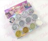 Decoración GLITTER,AZUCAR Y FIGURA GEOMETRICA para uñas 12 piezas de 1/8 por paquete, (Sin estuche) (sin cromo)