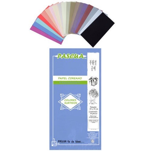 PAPEL COREANO MACARRON 10PZ SURTIDO