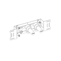 BOX12-V Cuerpo empotrado para válvulas de agua fría/caliente y salida de agua