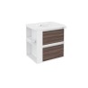 B-Smart Mueble 2 cajones con lavabo de porcelana 60 cm Blanco Fresno