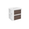 B-Smart Mueble 2 cajones con lavabo de porcelana 60 cm Blanco Fresno