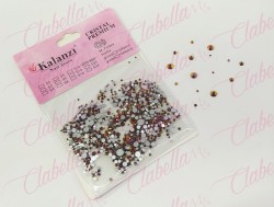 Decoración cristal camaleón tono dorado,naranja y fiusha en diferentes tamaños para uñas aprox 600 piezas por sobre KLZ-H011