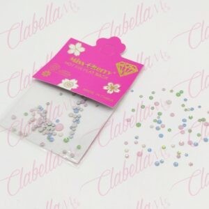 Decoración CRISTAL COLOR PASTEL en diferentes tamaños para uñas aprox 60 piezas por sobre 41GG-034 (pb)