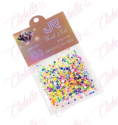 Decoración CRISTAL COLORES NEÓN en diferentes tamaños para uñas aprox 600 piezas por sobre, surtido puede llegar de un solo colo