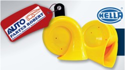 BOCINA HELLA CARACOL AMARILLAS 12V 72W 11Odb GRAVW 400HZ 500HZ JUEGO 2 PIEZAS OEM.