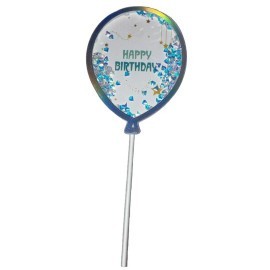 Cake tupper Globo Azul Happy Birthday