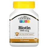 21st Century, Biotina, 5000 mcg, 110 cápsulas