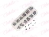 Decoración CRISTALES HUMO CON FIGURAS para uñas, aprox 400 piezas en estuche de plástico de 13x5cm con 12 divisiones y tapa indi