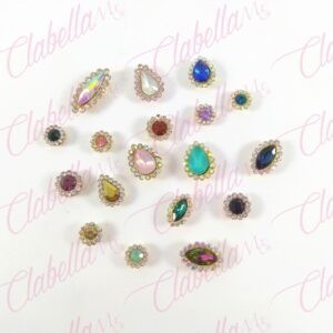 Decoración diferentes figuras y tamaños con cristal de plástico para uñas aprox 18 piezas por paquete, surtido KLZ-J017 (En bols