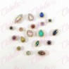 Decoración diferentes figuras y tamaños con cristal de plástico para uñas aprox 18 piezas por paquete, surtido KLZ-J017 (En bols