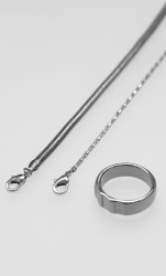 Set Collar Y Anillo Plateado