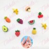 Decoración figura KAWAII FRUTA para uñas POR PAR a granel, surtido (PB)