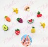 Decoración figura KAWAII FRUTA para uñas POR PAR a granel, surtido (PB)