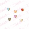 Decoración DIJES CORAZON 3D, de PLASTICO para uñas aprox de 1.1cm por pieza a granel, surtido (SIN cristal) (PB)