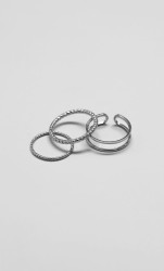 Set Anillos Plateados