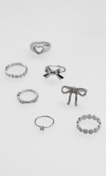 Set Anillos Plateado