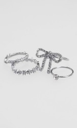 Set Anillos Plateado