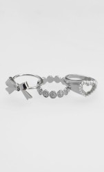 Set Anillos Plateado