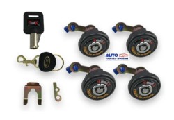 CHAPAS PUERTA BANCARIA UNIVERSAL JGO 4 PIEZAS CON 2 LLAVES Y LLAVERO OEM. CH-193