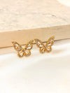 Arete Mariposa Zirconia Dorado