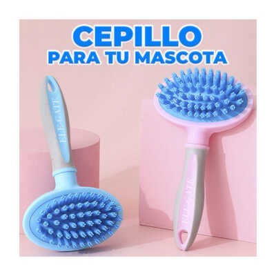 Cepillo con cerdas suaves para masaje de perros y gatos, variedad de colores