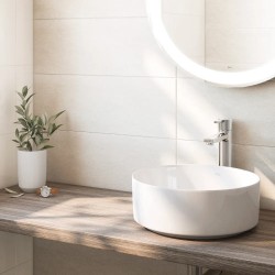 Naia Mezclador monomando para lavabo con caño alto desagüe click-clack cold start Cromo