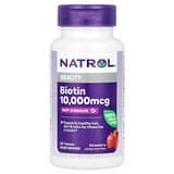 Natrol, Biotina, Disolución rápida, Máxima concentración, Fresa, 10.000 mcg, 60 comprimidos