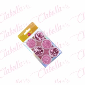 Decoración MIXTA ROSA PASTEL para uñas 6 piezas de 1/8oz por paquete (Sin blister) (Pb)
