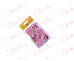 Decoración MIXTA ROSA PASTEL para uñas 6 piezas de 1/8oz por paquete (Sin blister) (Pb)