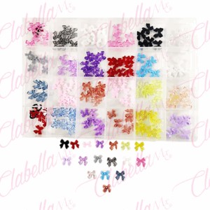 Decoración MOÑO COQUETTE 3D para uñas aprox 120 piezas por estuche, surtido