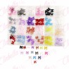 Decoración MOÑO COQUETTE 3D para uñas aprox 120 piezas por estuche, surtido
