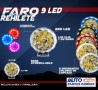 FAROS LED REDONDO TIPO REHILETE CON LUZ FIJA Y ESTROBO IDEAL EN MOTO Y AUTO COMPACTO EXCELENTE ILUMINACION OEM. FALM2BK JUEGO 2 