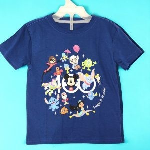 Playera Kids Manga Corta Estampada Diney 100 Azul Marino