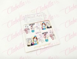 Decoración sticker tattoo FIGURAS SURTIDAS para uña completa aprox de 6.5x5cm por planilla, surtido sin blister (PB)