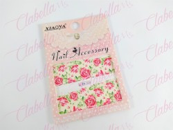 Decoración sticker tattoo ROSA GRANDE para uña completa aprox de 9.5×6.5cm por planilla, surtido