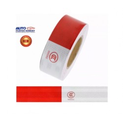 CINTA REFLEJANTE CCC PARA REMOLQUES Y CAJAS DE TRACTO CAMION TIRA 1 METRO ROJO Y BLANCO CALIDAD 3M ANCHO 5 CM OEM. CCC 0000352