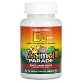 NaturesPlus, Source of Life, Animal Parade, Vitamina D3, Sabor a cereza negra natural, 500 UI, 90 comprimidos con forma de anima