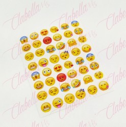 Decoración sticker EMOJI para uñas aprox de 6.5×8.5cm por planilla, surtido (PB)