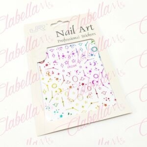 Decoración sticker FIGURAS SURTIDAS TORNASOL 3D para uñas aprox de 7.5x9cm por pieza, surtido (PB) (Grande, NO chica)