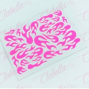 Decoración sticker FLAMAS NEÓN 3D para uñas aprox de 6x8cm por pieza, surtido (PB)
