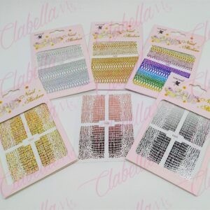 Decoración sticker GRECAS DE COLOR para uñas aprox de 8x10cm por planilla, surtido A26-z177 (PB)