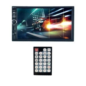 Pantalla táctil mp5 para vehículo con estereo, radio, entrada usb y tf + control remoto / 7010b