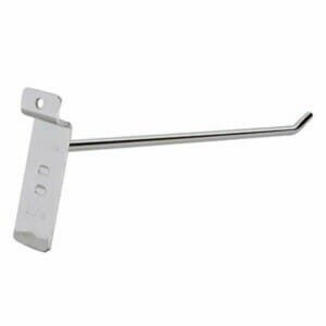 1pza Gancho de 25cm en color blanco o cromado para panel ranurado / zf-0067