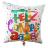 Globo feliz cumpleaños cuadrado blanco