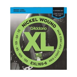 Cuerda de Bajo Electrico de 6 cuerdas Daddario EXL-165-6 Calibre 32-135